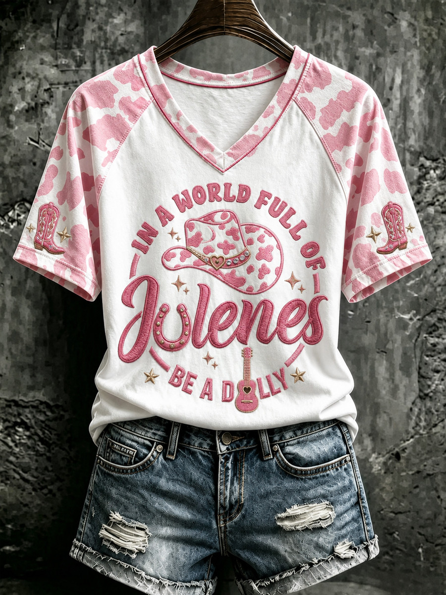 Dolly Parton Memorial Merch In A World Full Of Jolenes Be A Dolly V-Neck Shirt Memorial Gifts Dolly Parton Memorial Merch In A World Full Of Jolenes Be A Dolly V-Neck Shirt Memorial Gifts