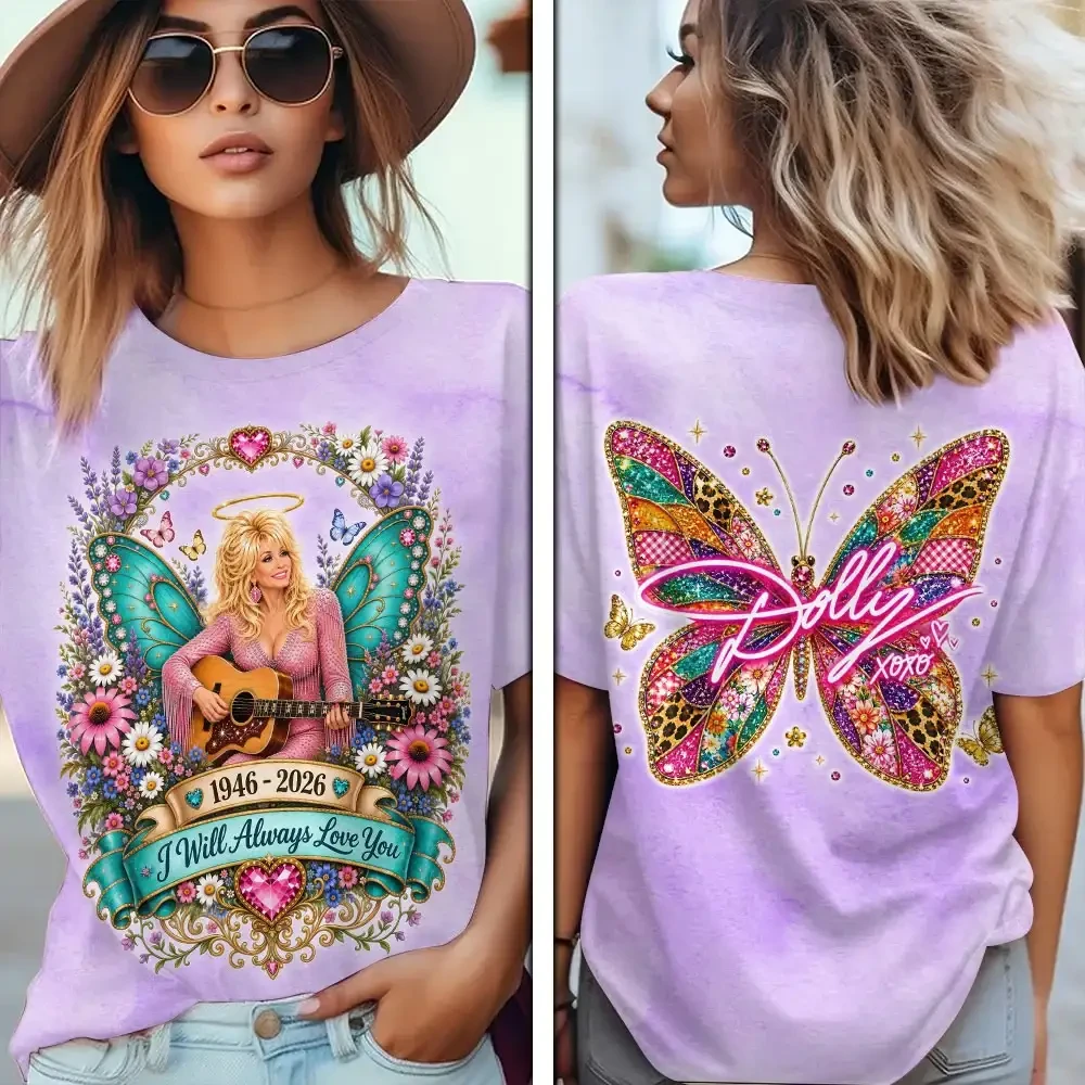 Dolly Parton Merch 1946 2026 I Will Always Love You Butterfly T-Shirt Gift For Country Fans