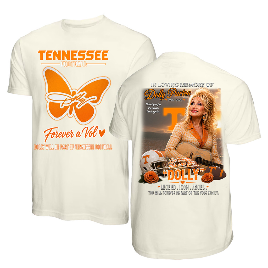 Dolly Parton Merch 2026 Dolly Parton And Tennessee Volunteers Football T-Shirt RIP Gifts