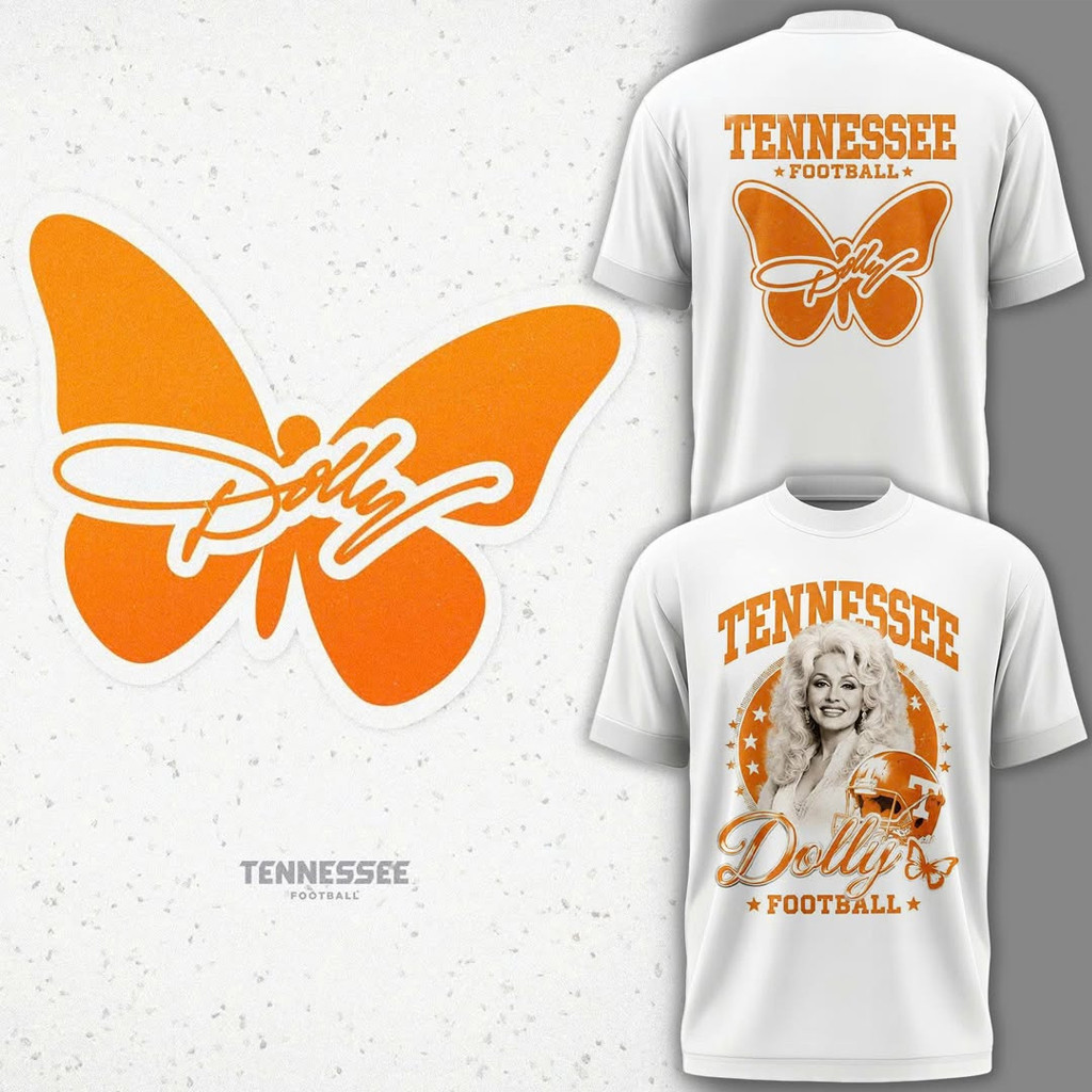 Dolly Parton Merch 2026 RIP Dolly Parton x Tennessee Volunteers Football T-Shirt White