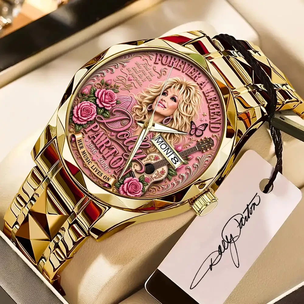 Dolly Parton Merch Forever A Legend Dolly Parton Alloy Luxury Quartz Watch Memorial Gifts
