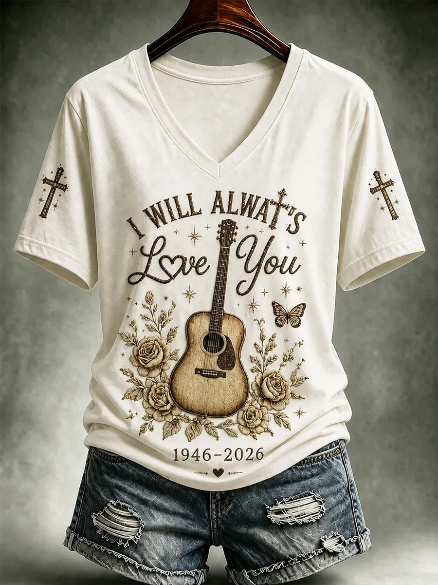 Dolly Parton Merch I Will Always Love You 1946 2026 V-Neck Shirt RIP Merch Gift For Country Fan