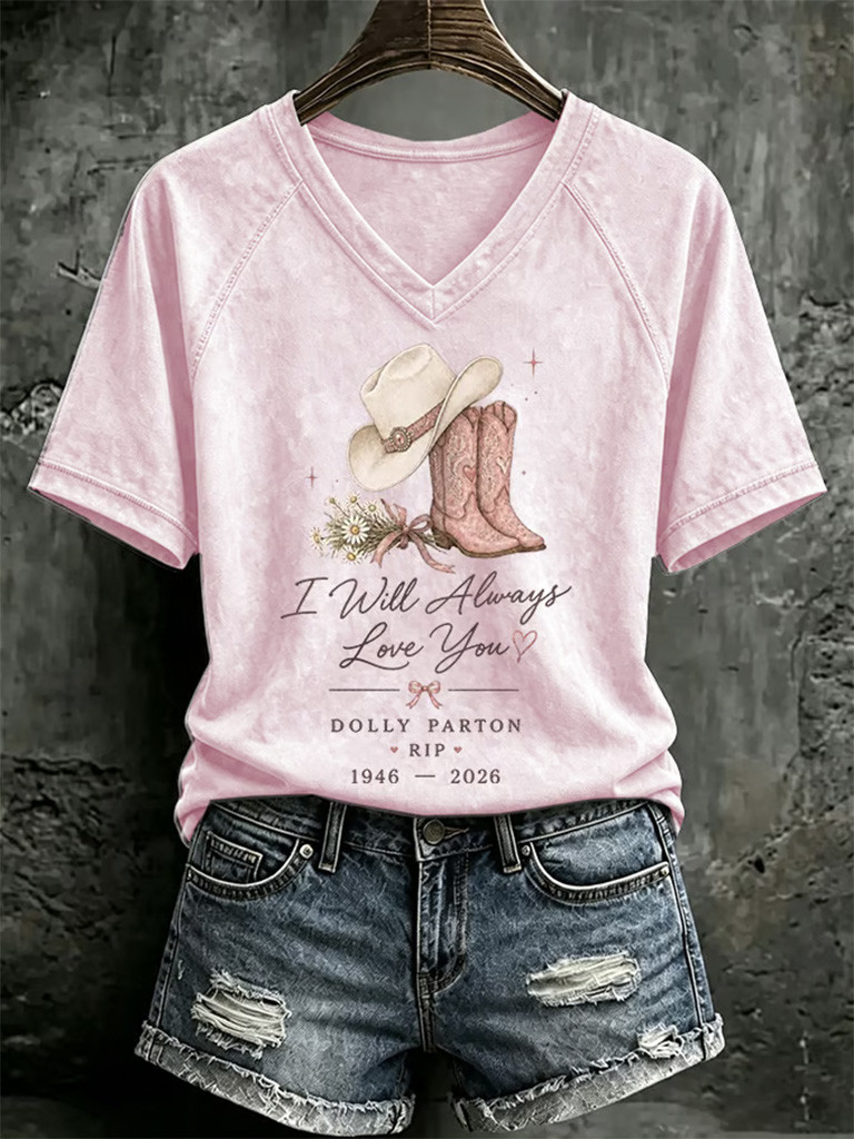 Dolly Parton Merch I Will Always Love You V-Neck Shirt 1946 2026 RIP Dolly Parton Memorial Gift