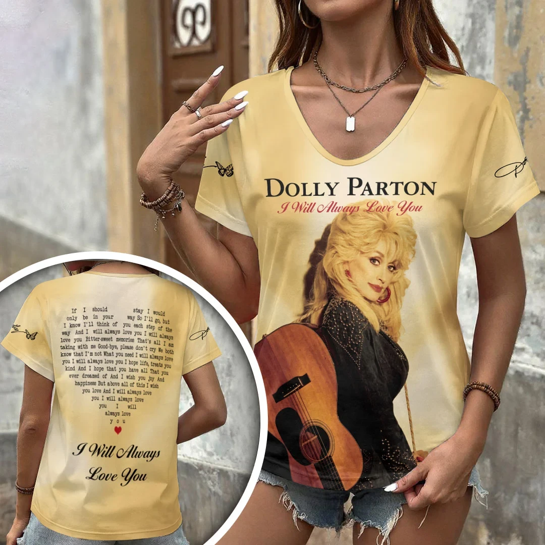Dolly Parton Merch I Will Always Love You V-Neck Shirt Tribute To Dolly Parton Merch Fan Gifts