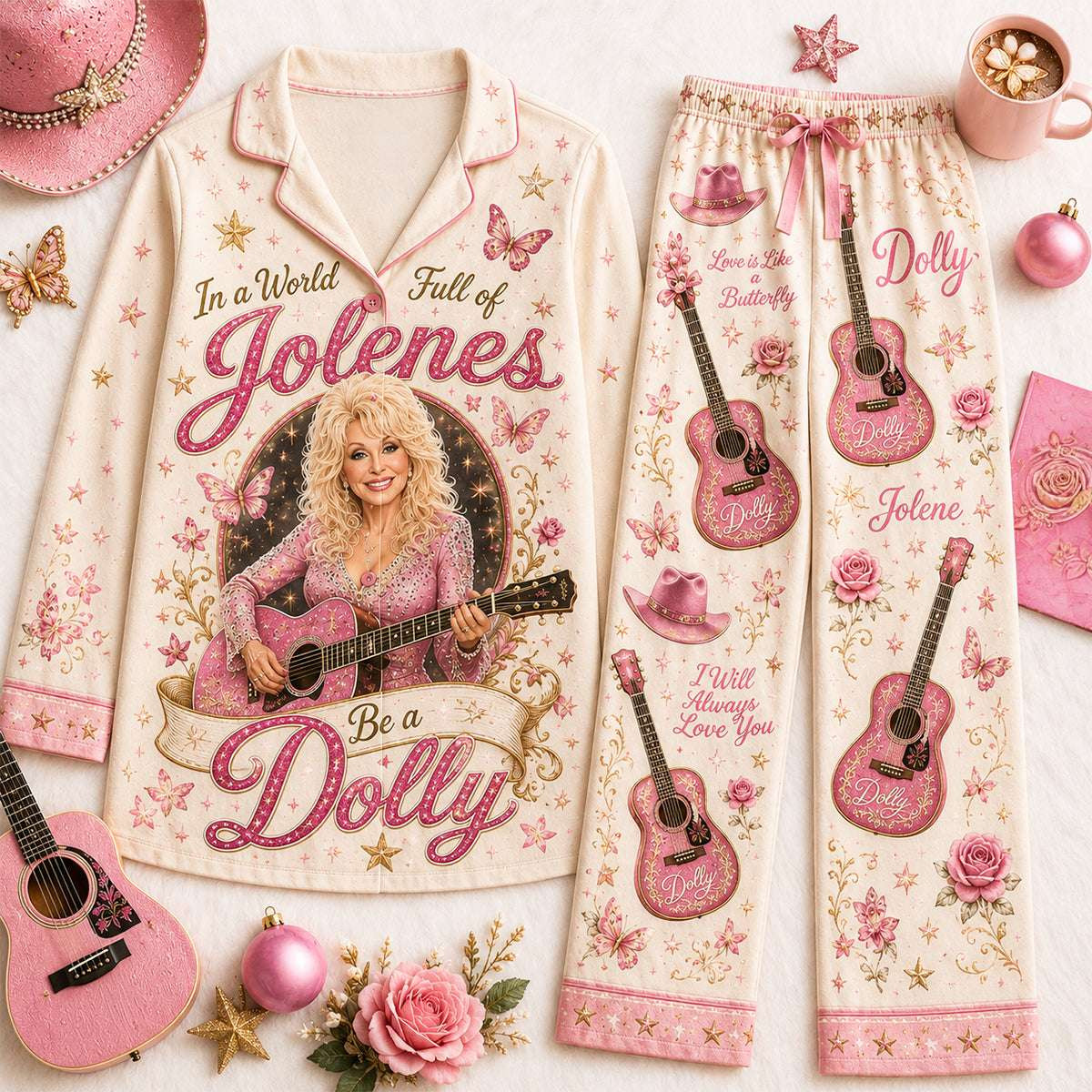 Dolly Parton Merch In A World Full Of Jolenes Be A Dolly Pajama Set Gift For Music Lovers Dolly Parton Merch In A World Full Of Jolenes Be A Dolly Pajama Set Gift For Music Lovers