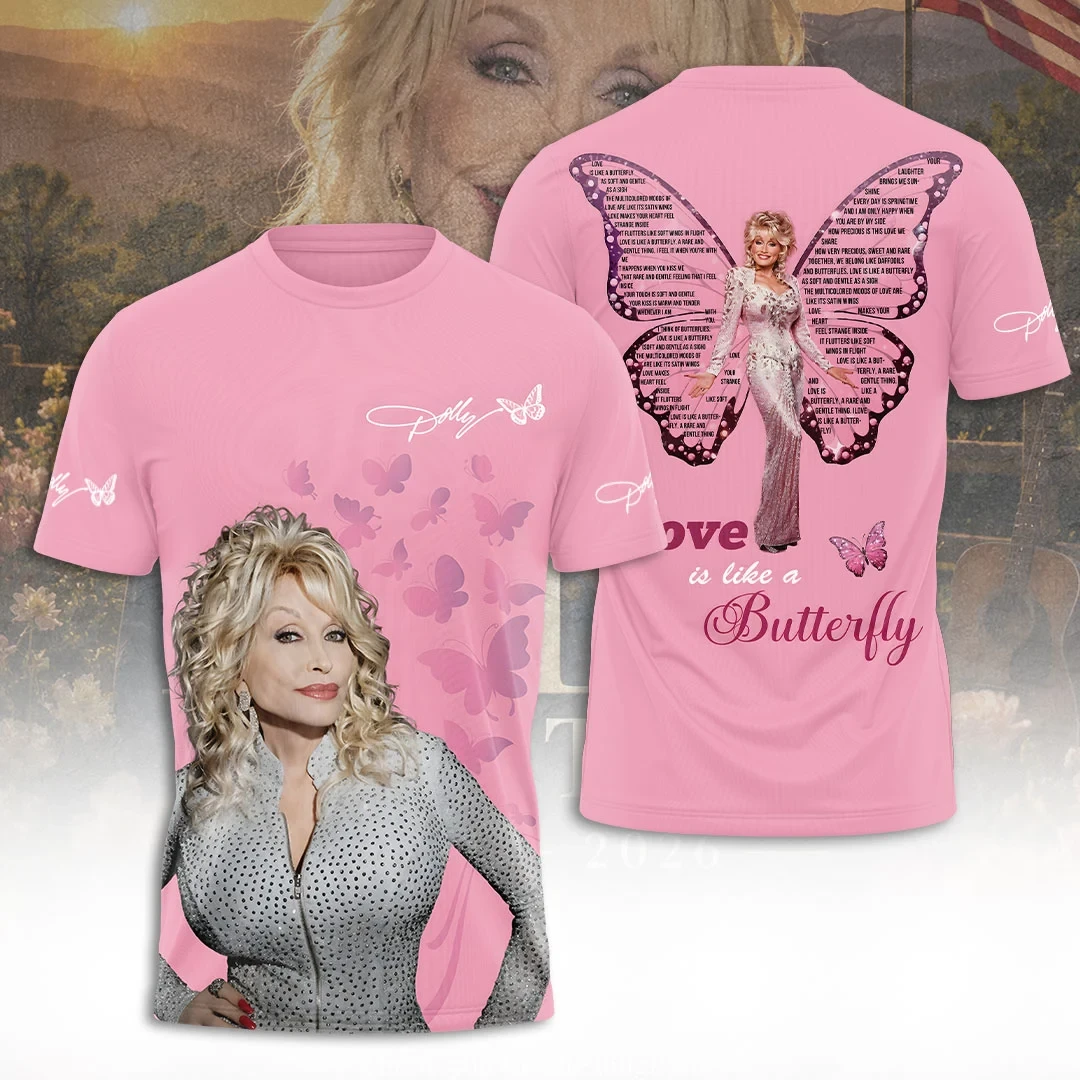 Dolly Parton Merch Love Is Like A Butterfly T-Shirt Dolly Parton Memorial Merch Fan Gifts