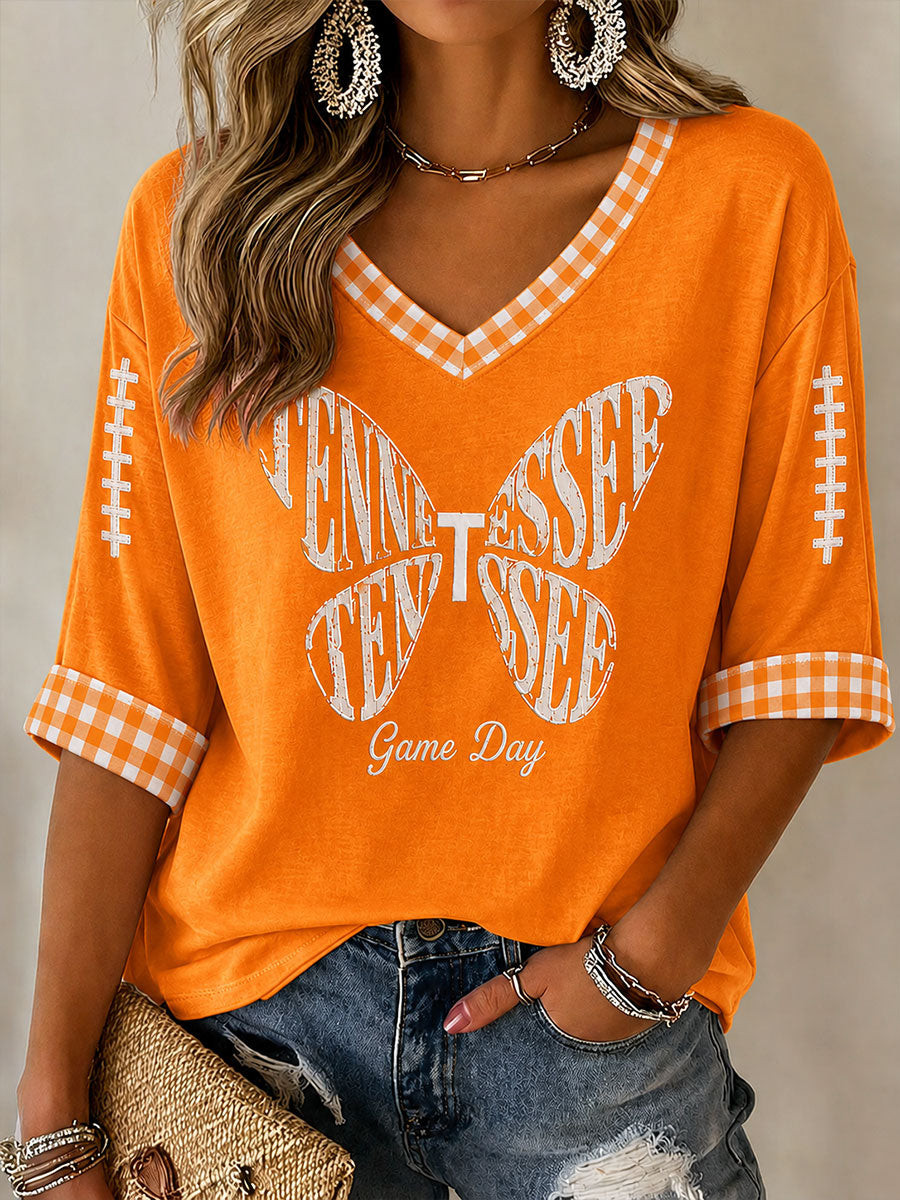 Dolly Parton Merch Tennessee Football Game Day Long Sleeve V-Neck Shirt RIP Dolly Parton Merch