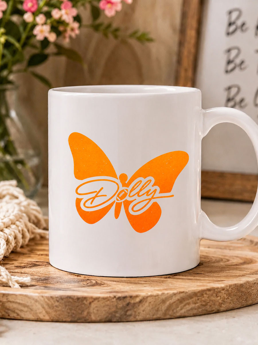Dolly Parton Merch Tennessee Football Mug Butterfly Coffee Cup 2026 Dolly Parton Memorial Gift