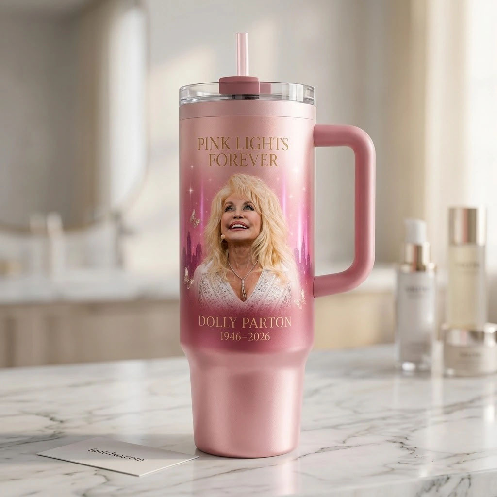 Dolly Parton Pink Lights In Loving Memory 1946-2026 Tumbler RIP Dolly Parton Merch Gifts