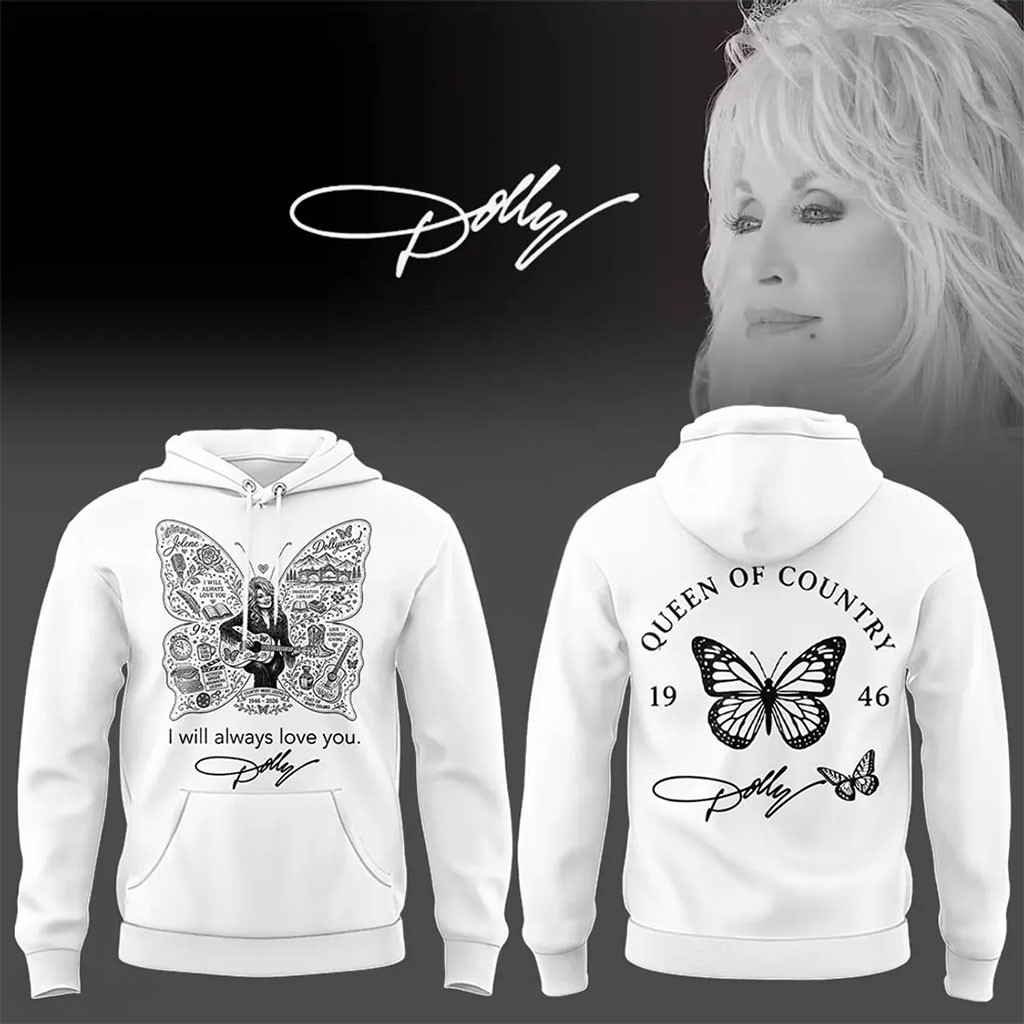 Dolly Parton Signature Tribute Hoodie Queen Of Country Dolly Parton Merch Memorial Gifts