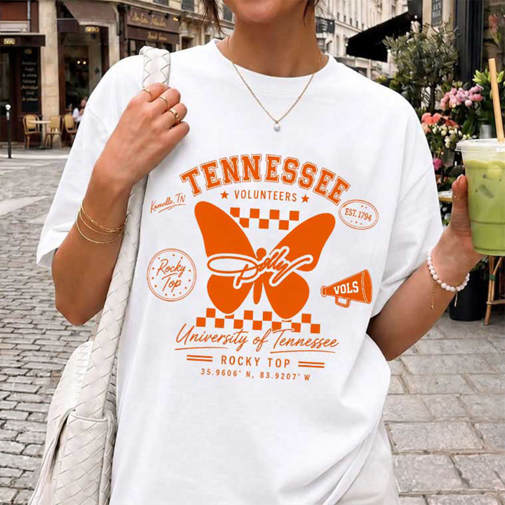 Dolly Parton Tennessee Volunteers Butterfly University Of Tennessee T-Shirt Dolly Parton Merch Dolly Parton Tennessee Volunteers Butterfly University Of Tennessee T-Shirt Dolly Parton Merch