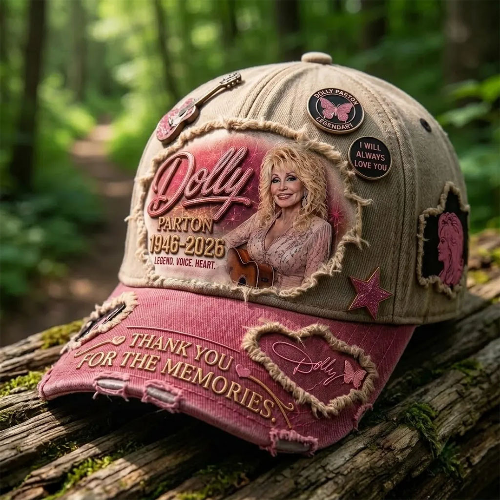 Dolly Parton Thank You For The Memories Distressed Baseball Cap RIP Dolly Parton Merch