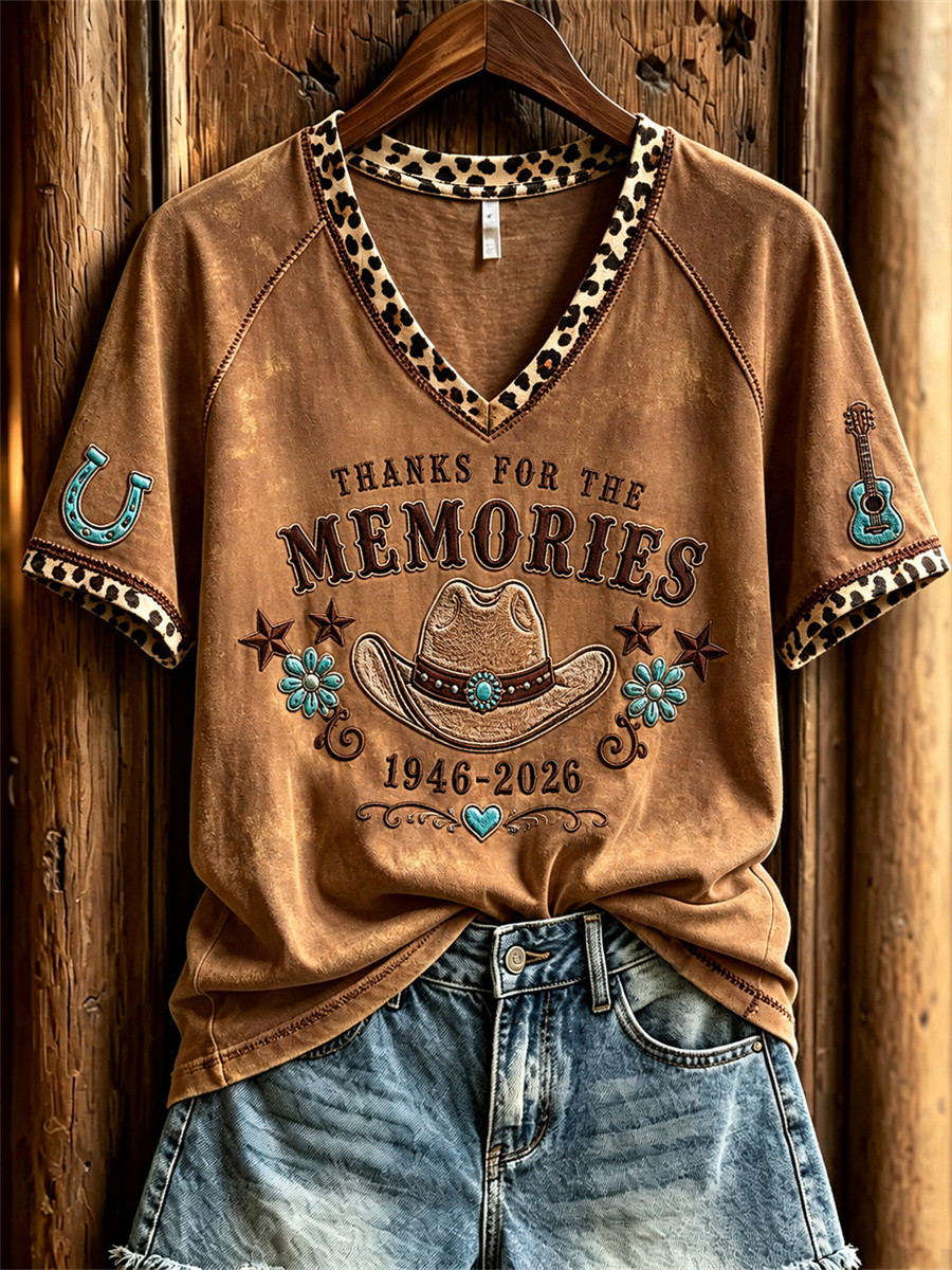 Dolly Parton Thanks For The Memories 1946 2026 V-Neck Shirt Rest In Peace Dolly Parton Merch