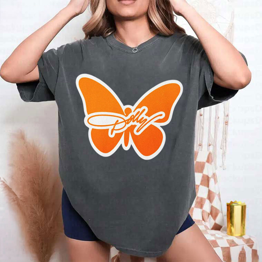 Dolly Parton Tribute Butterfly Script Logo Minimal T-Shirt RIP Dolly Parton Merch Memorial Gift Dolly Parton Tribute Butterfly Script Logo Minimal T-Shirt RIP Dolly Parton Merch Memorial Gift
