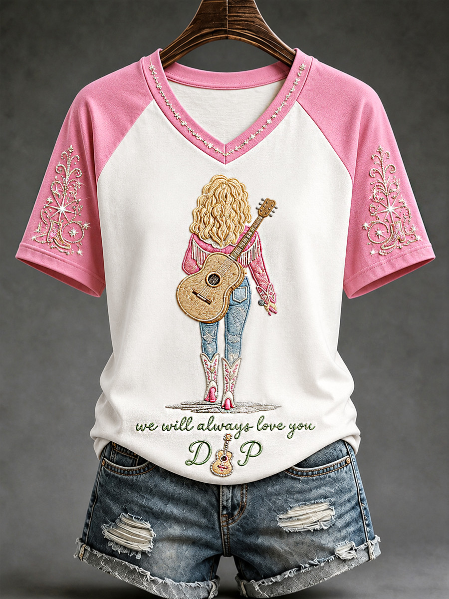 Dolly Parton We Will Always Love You V-Neck Shirt Thank You Country Music Legend Tribute Tee Dolly Parton We Will Always Love You V-Neck Shirt Thank You Country Music Legend Tribute Tee