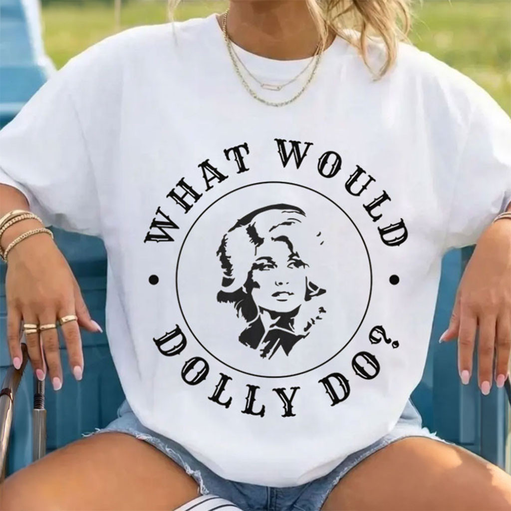 Dolly Parton What Would Dolly Do Retro Country Music Western T-Shirt Dolly Parton Merch White