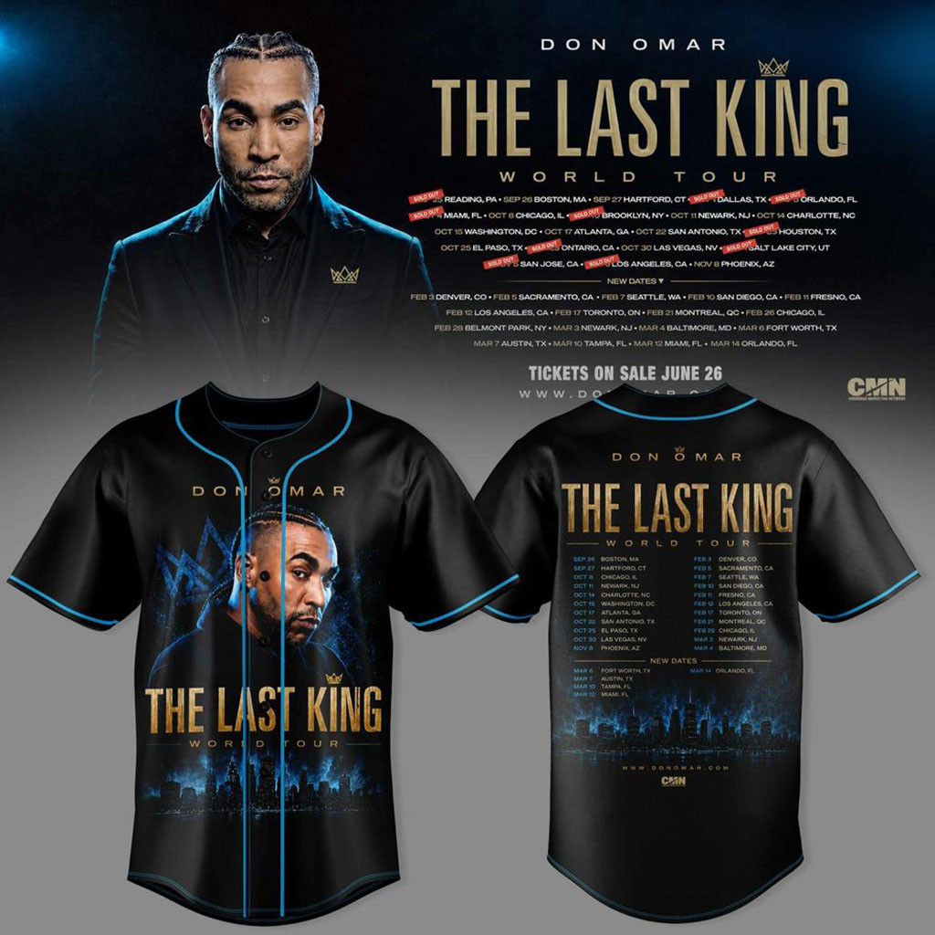 Don Omar The Last King World Tour Concert Baseball Jersey Don Omar Merch 2026 Rapper Fan Gifts
