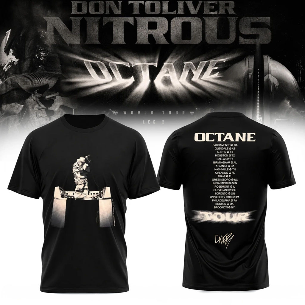 Don Toliver Merch Nitrous Octane World Tour Leg 2 Signature Shirt Black Music Fan Gear