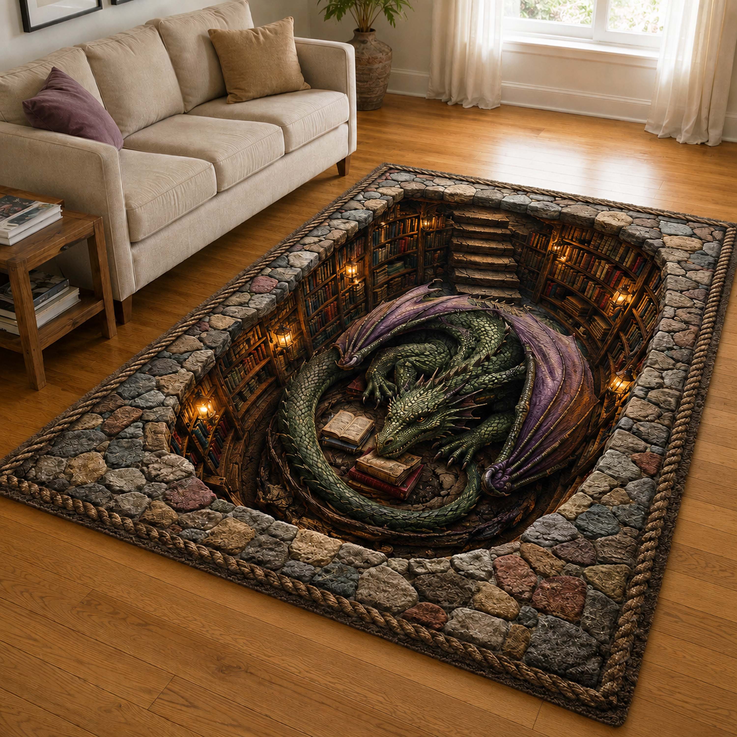 Dragon Tales Area Rug Large Skeleton Decor Halloween Gifts For Her