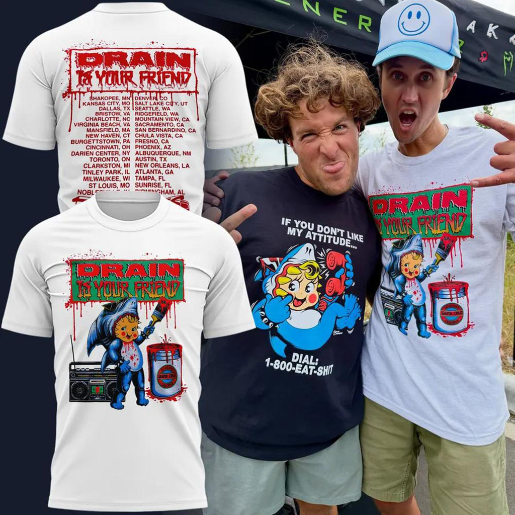 Drain Hardcore Band Grey Day Tour Concert 2026 Graphic T-Shirt Drain Is Your Friend Merch Gifts
