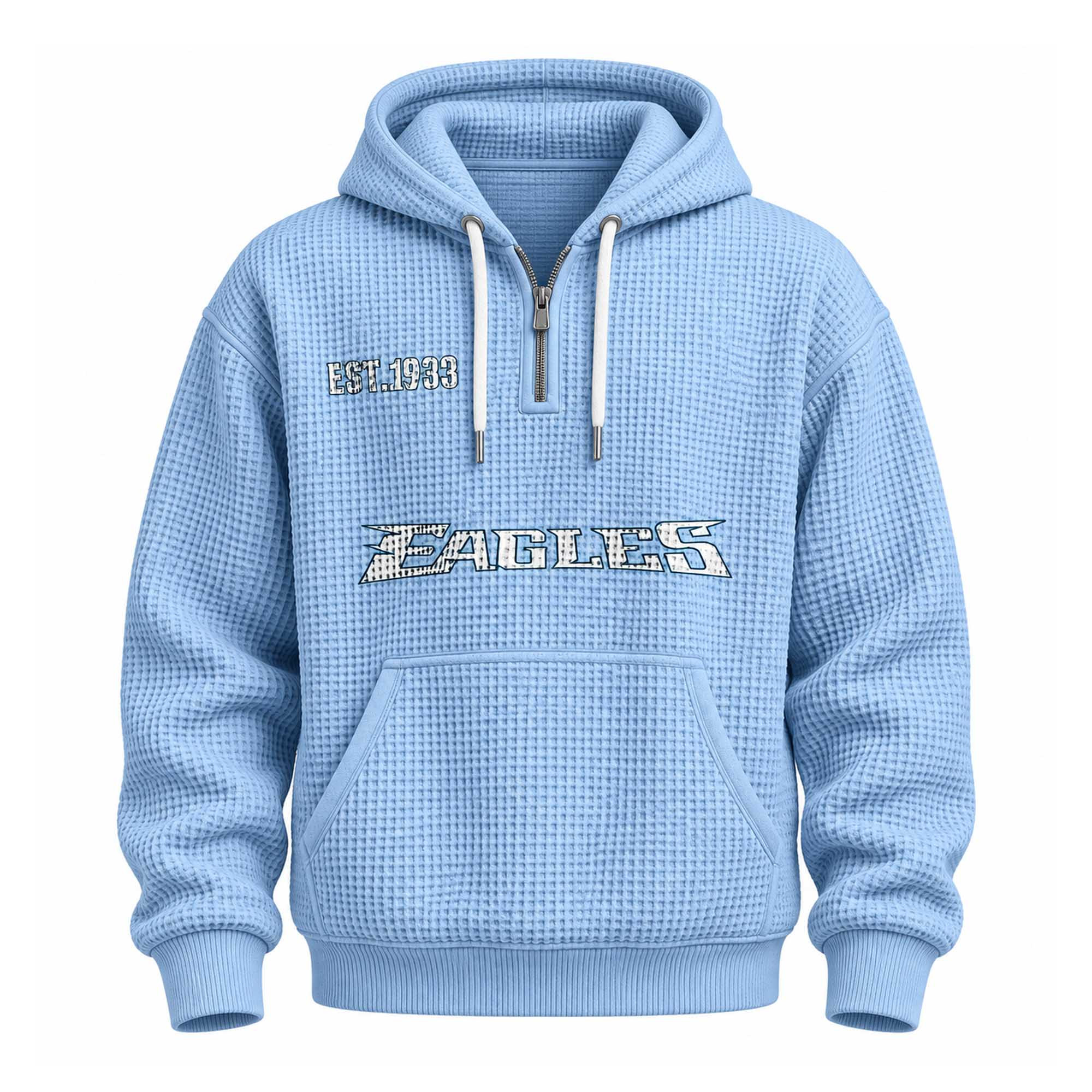 Eagles EST 1993 Quarter Zip Waffle Hoodie Philadelphia Eagles Merch Gifts For Football Fan