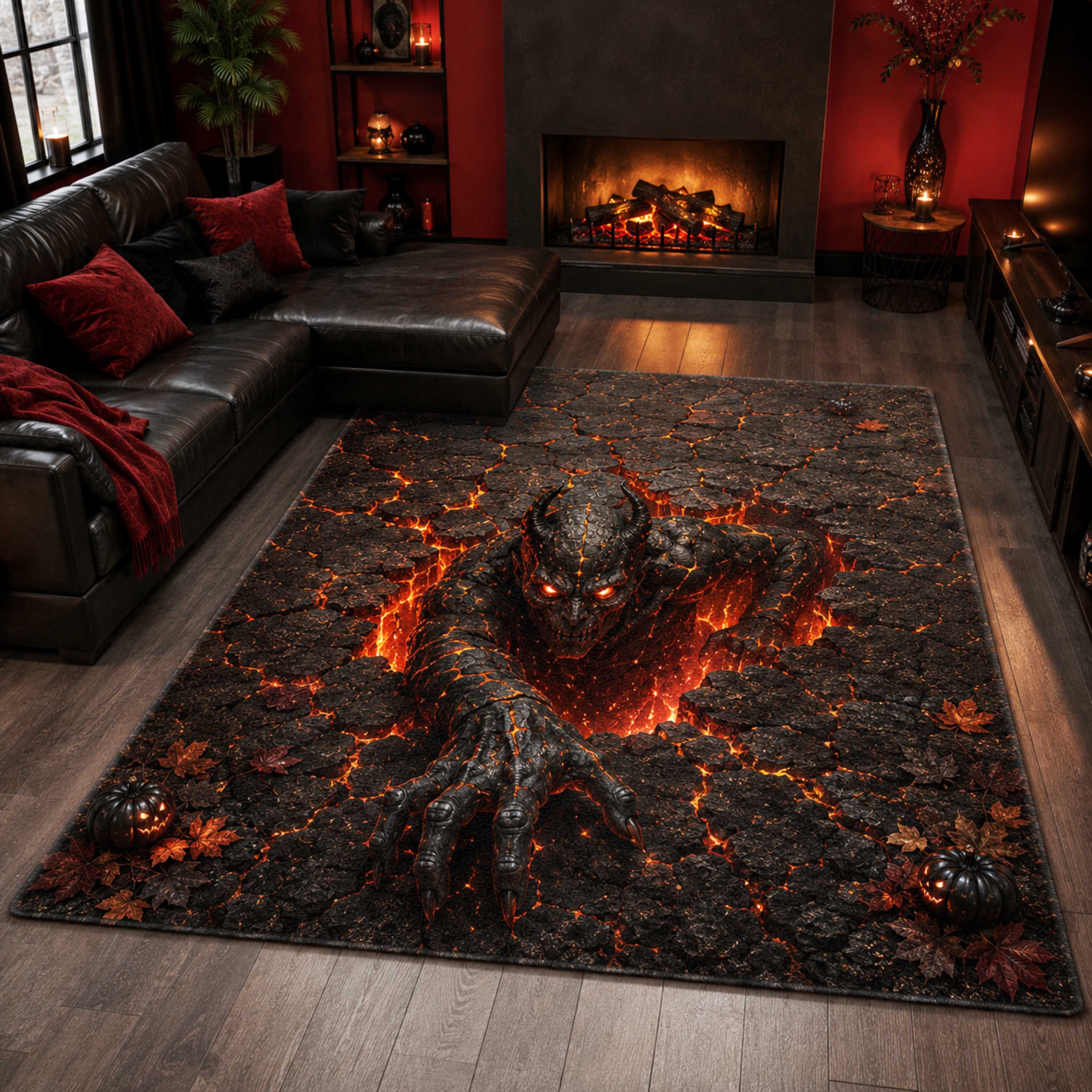 Eerie Hollow Area Rug Jack O Lantern Decoration Halloween Gifts For Women