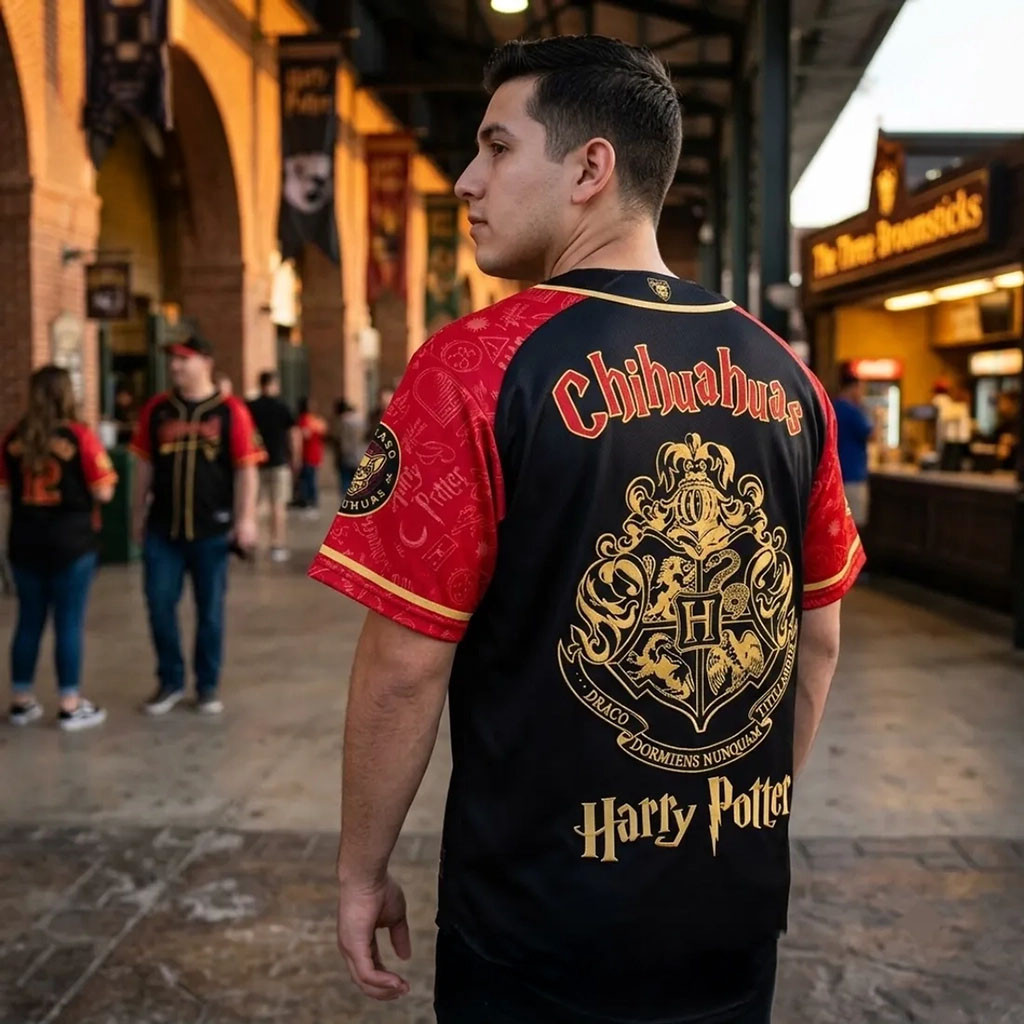 El Paso Chihuahuas X Harry Potter Hogwarts Crest Baseball Jersey El Paso Chihuahuas Merch