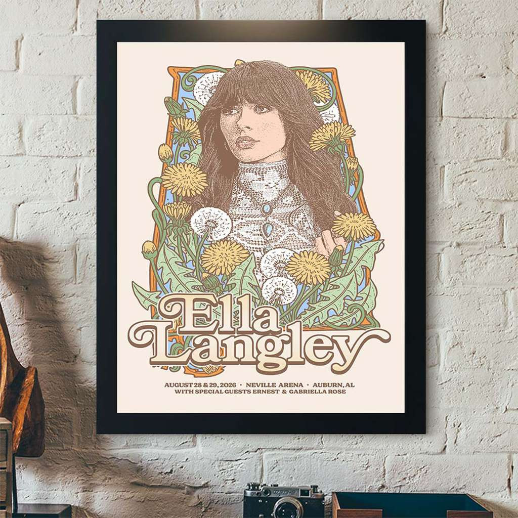 Ella Langley Auburn AL 2026 Event Poster Ella Langley Merch Bedroom Wall Decor