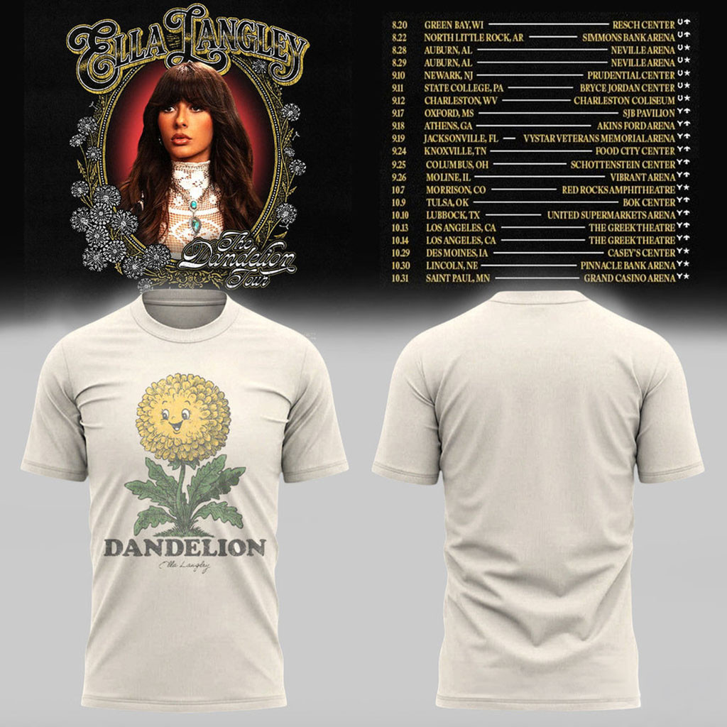 Ella Langley Dandelion Smiling Mascot T-Shirt Ella Langley Merch Presents For Music Lovers Ella Langley Dandelion Smiling Mascot T-Shirt Ella Langley Merch Presents For Music Lovers