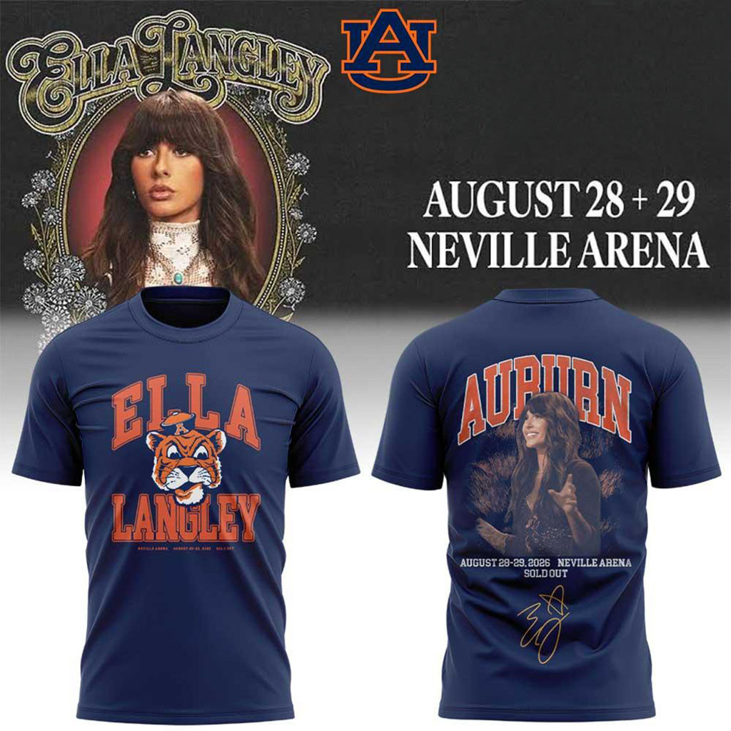 Ella Langley Dandelion Tour 2026 Auburn Tigers Shirt Ella Langley Merch Navy Music Fan Apparel