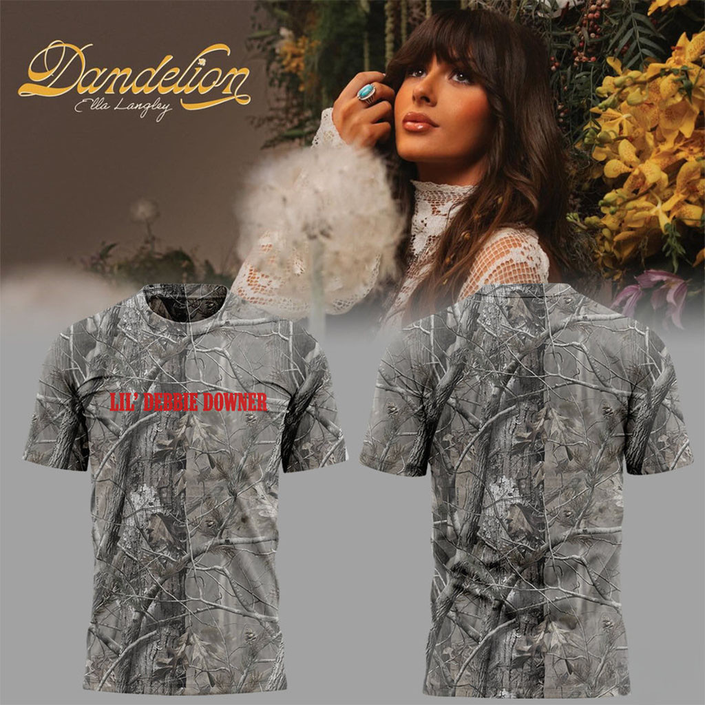 Ella Langley Dandelion Tour Lil Debbie Downer Camo T-Shirt Ella Langley Merch Dad Gifts Ella Langley Dandelion Tour Lil Debbie Downer Camo T-Shirt Ella Langley Merch Dad Gifts