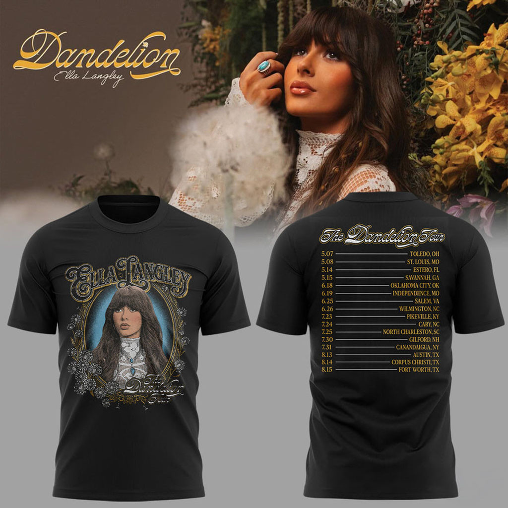 Ella Langley Dandelion Tour Portrait Artwork Frame T-Shirt Ella Langley Merch Gifts For Fans