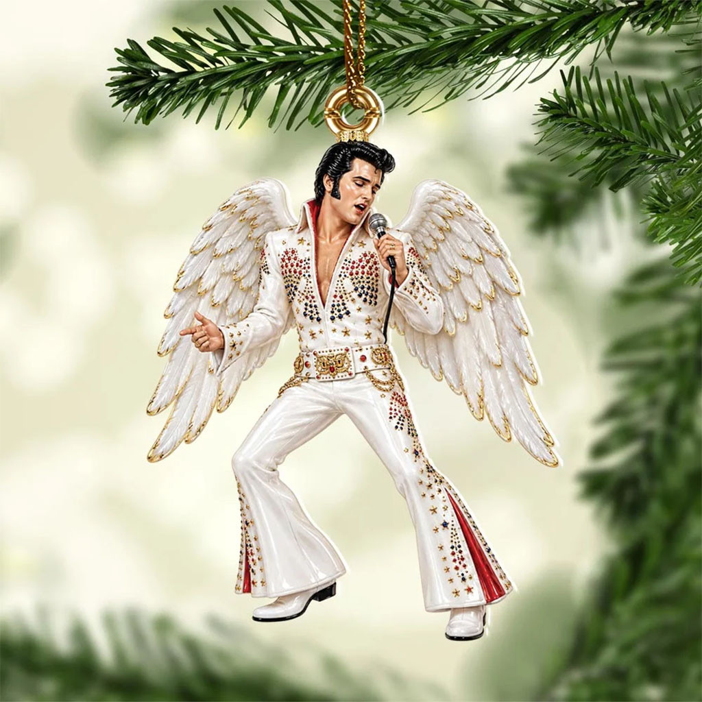 Elvis Presley Angel King Of Rock N Roll Christmas Ornament Holiday Decor Gifts For Elvis Fans