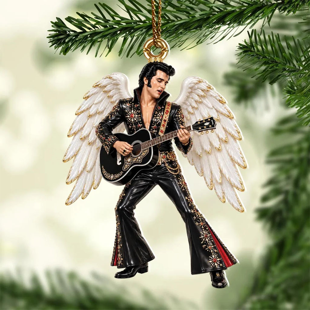 Elvis Presley Angel Wings Ornament Rock And Roll Christmas Decor Memorial Gifts For Music Lovers Elvis Presley Angel Wings Ornament Rock And Roll Christmas Decor Memorial Gifts For Music Lovers
