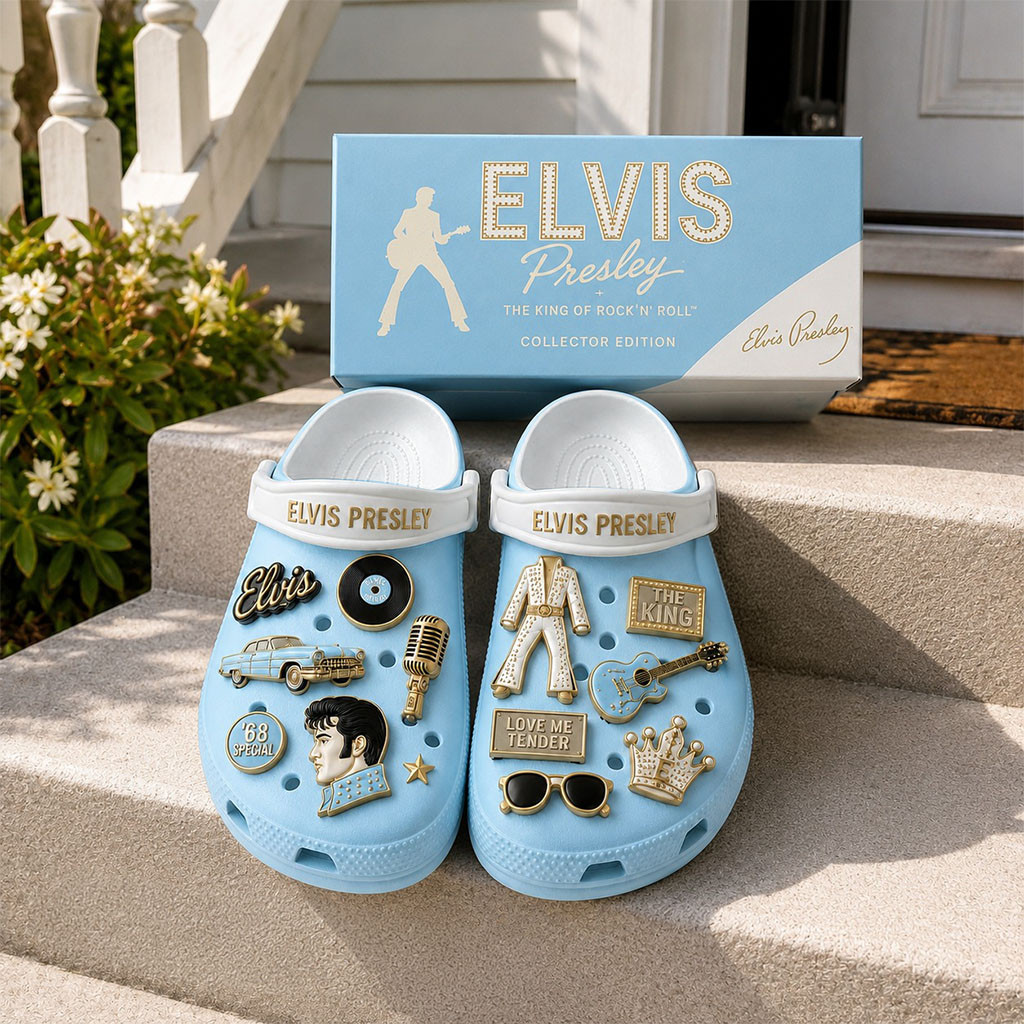 Elvis Presley Crocs The King Of Rock N Roll Clogs Elvis Presley Merch Gift For Music Fans
