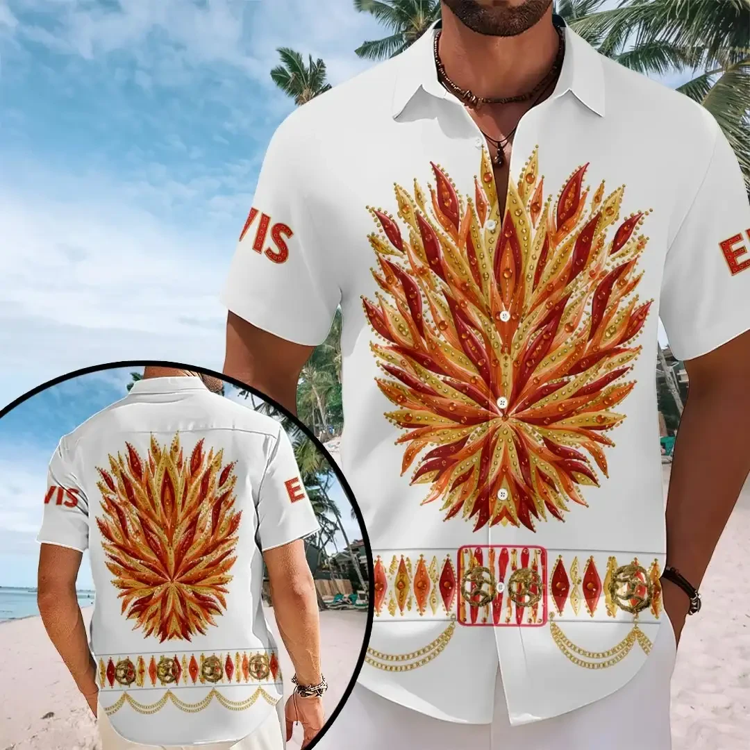 Elvis Presley Flame Hawaiian Shirt Elvis Presley Merch Unique Gift For Music Lovers