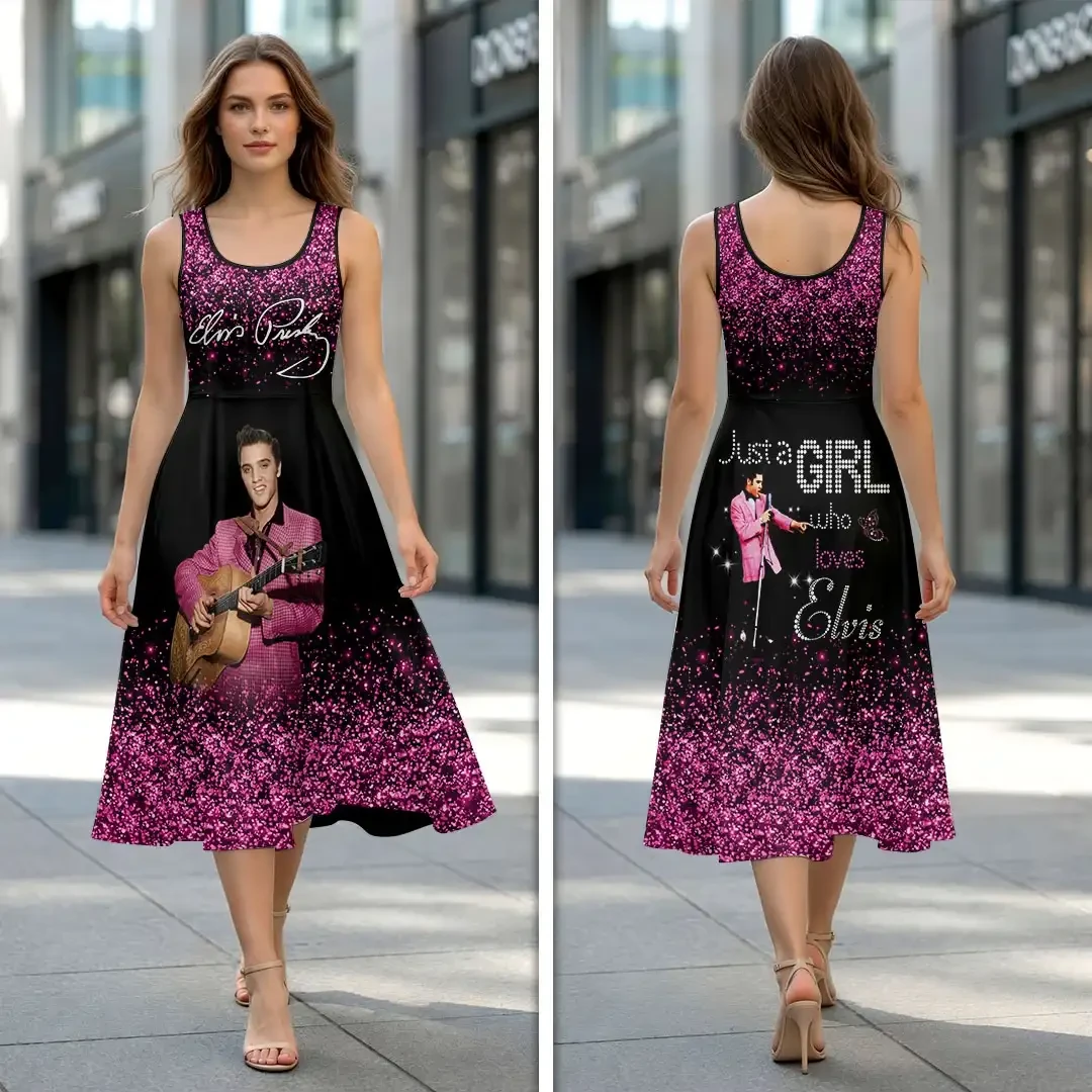 Elvis Presley Merch Just A Girl Who Loves Elvis Presley Dress Music Fan Apparel Gift For Her