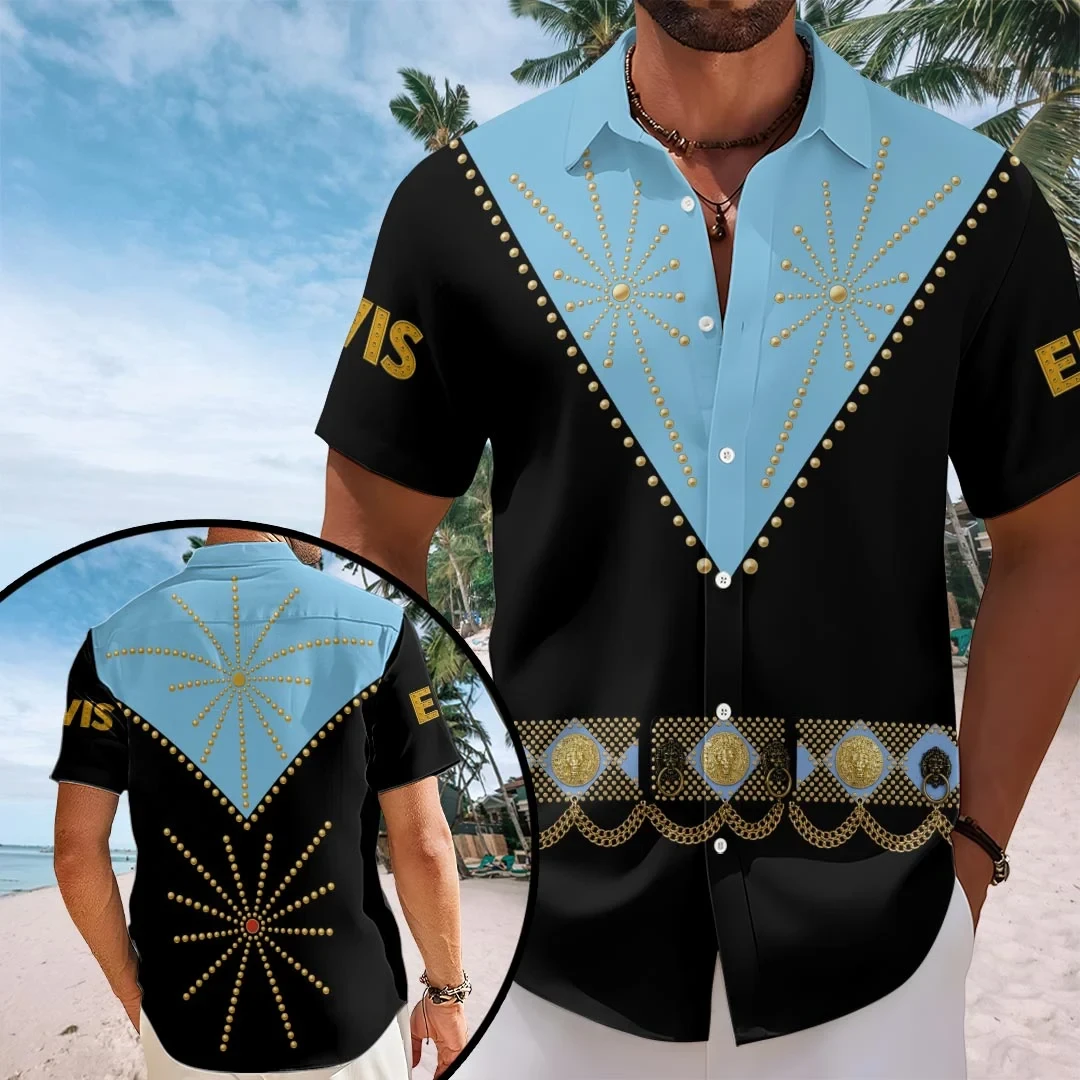 Elvis Presley Merch The King Of Rock n Roll Hawaiian Shirt Gifts For Elvis Presley Fan