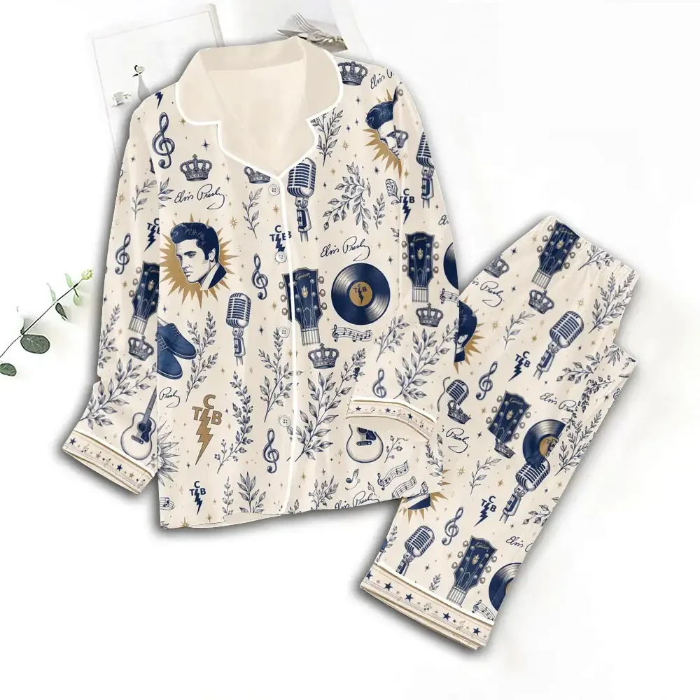 Elvis Presley Pajama Set The King Of Rock And Roll Elvis Presley Merch Gift For Music Lovers