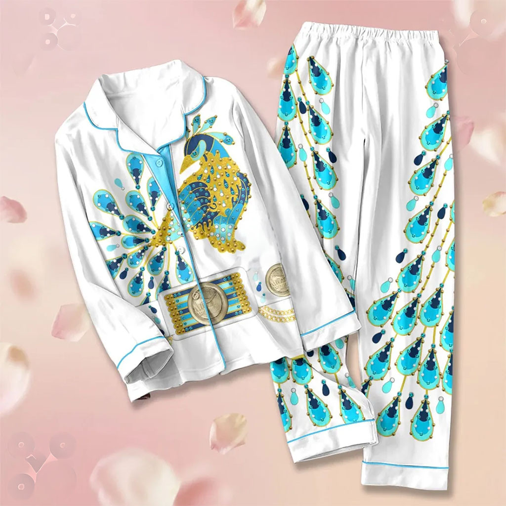 Elvis Presley Peacock Pajama Set Elvis Presley Merch Present For MusicLoers