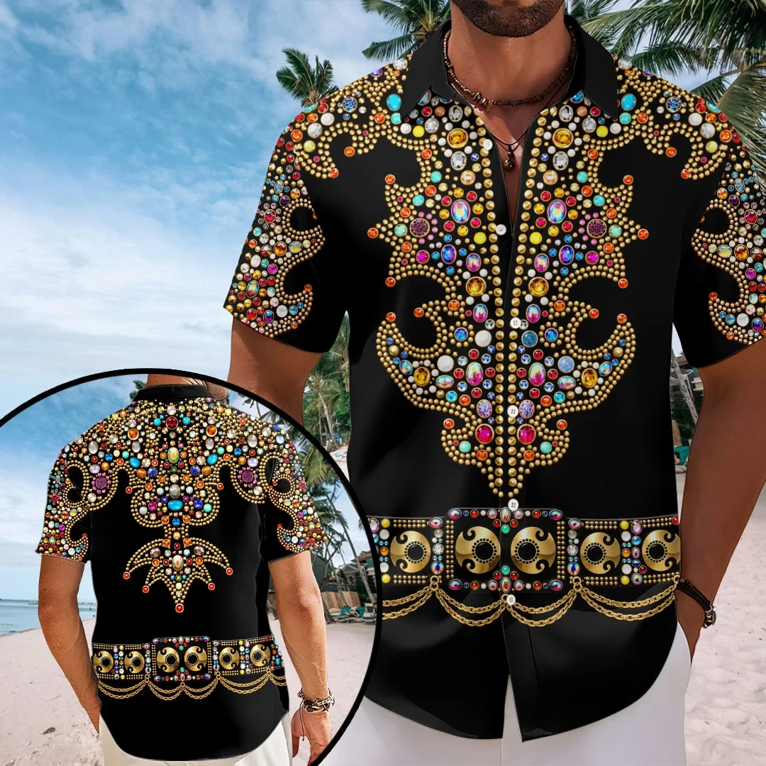 Elvis Presley Peacock Rock N Roll Hawaiian Shirt Elvis Presley Merch Summer Gift For Fans