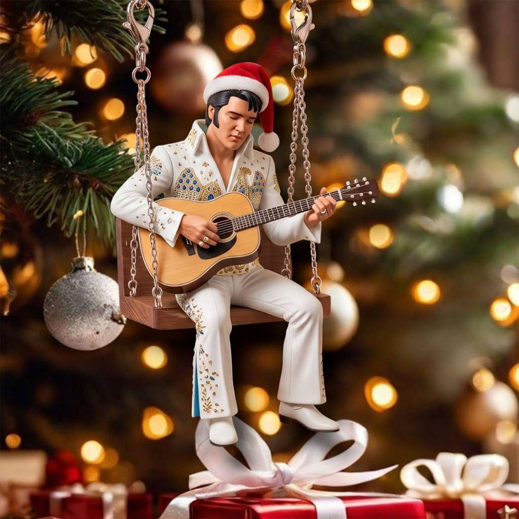 Elvis Presley Swing Christmas Ornament Xmas Tree Hanging Decor Elvis Presley Merch Gift For Fan Elvis Presley Swing Christmas Ornament Xmas Tree Hanging Decor Elvis Presley Merch Gift For Fan