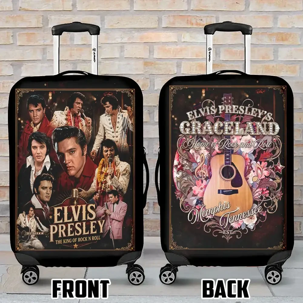 Elvis Presley Tribute Luggage Cover Vintage The King Of Rock And Roll Music Lover Merch