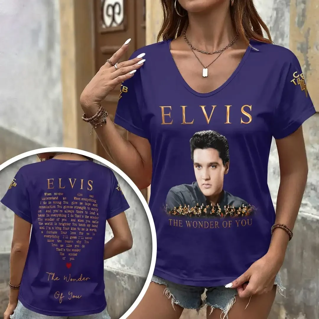 Elvis Presley Tribute V-Neck Shirt The Wonder Of You Music Fan T-Shirt Elvis Presley Merch Elvis Presley Tribute V-Neck Shirt The Wonder Of You Music Fan T-Shirt Elvis Presley Merch