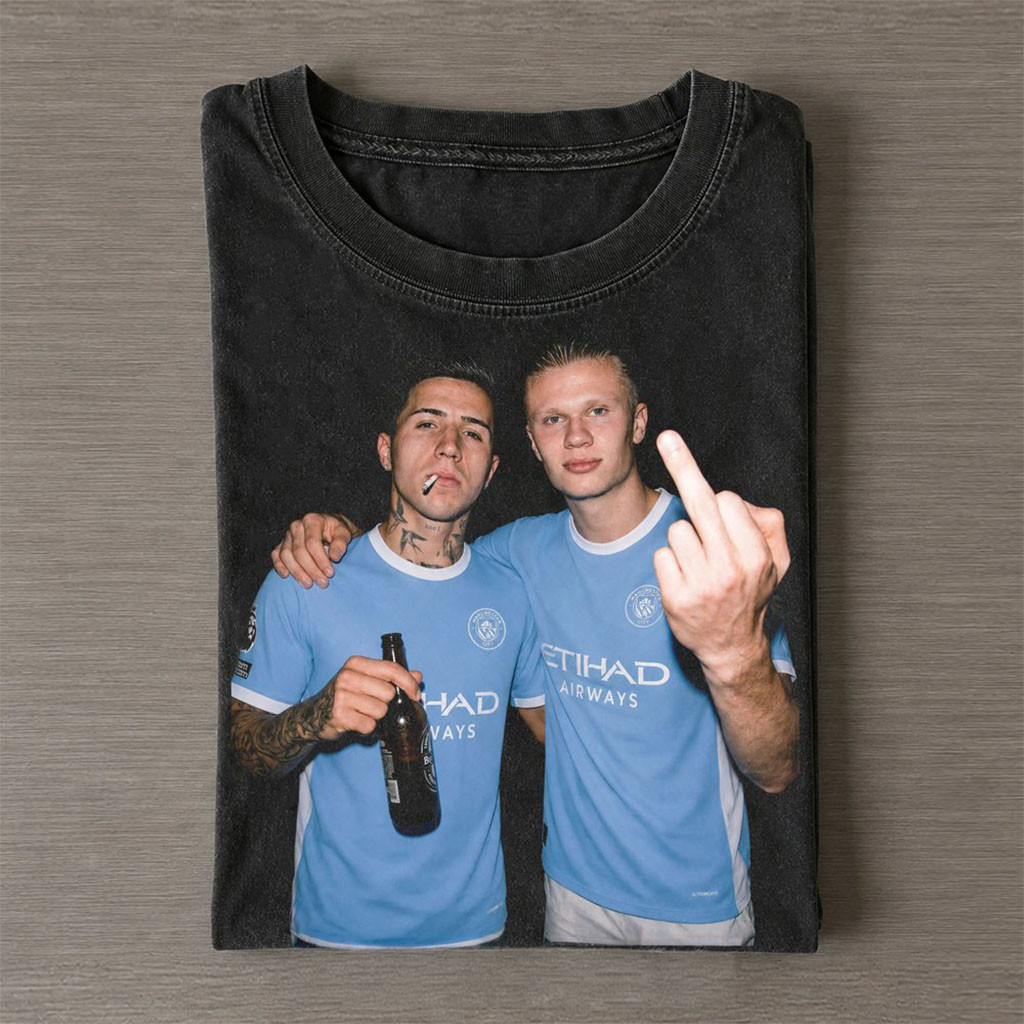 Enzo Fernandez And Erling Haaland Wash Shirt Football Apparel Gifts For Soccer Fans
