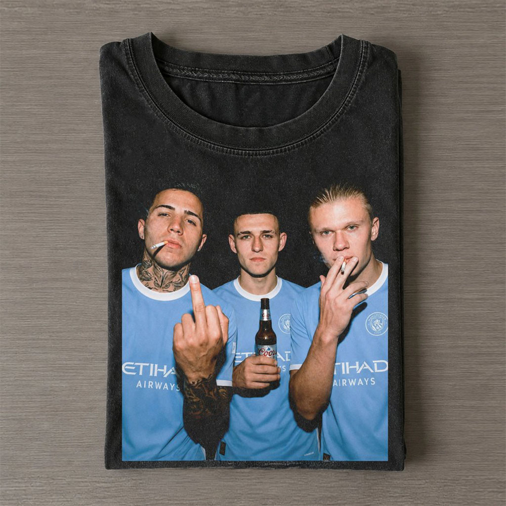 Enzo Fernandez And Phil Foden And Erling Haaland Wash Shirt Funny Tee Gifts For Football Fans