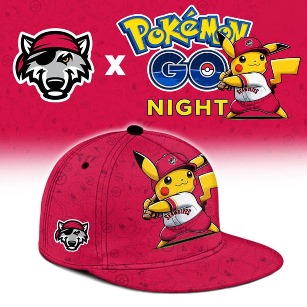 Erie SeaWolves X Pokemon GO Night 2026 Snapback Hat Erie SeaWolves Merch Baseball Lover Gifts