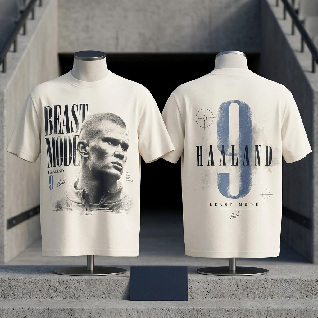Erling Haaland Beast Mode No Hair Just Hunger T-Shirt Erling Haaland Merch Gifts For Fan