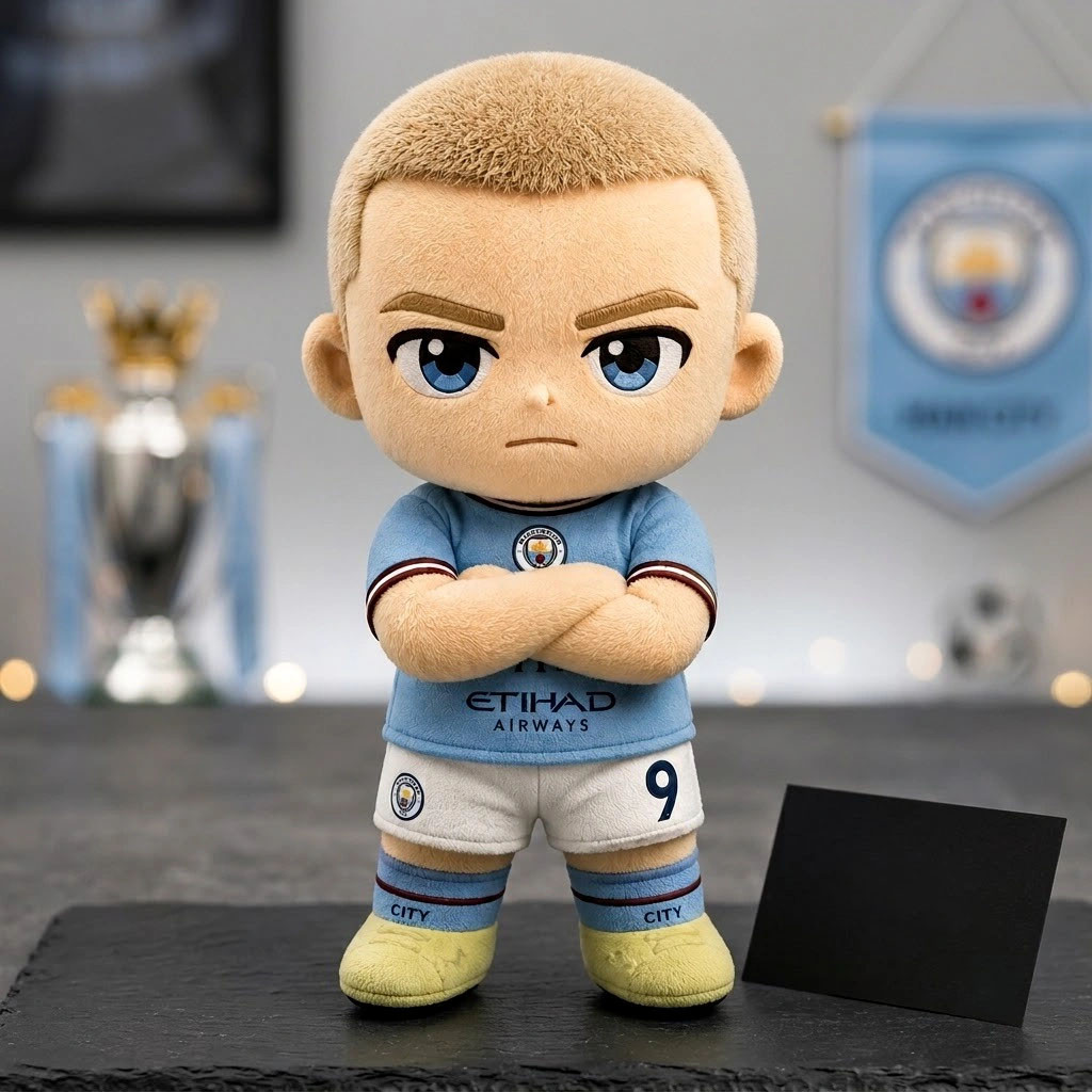 Erling Haaland Manchester City Buzz Cut Chibi Plush Pillow Erling Haaland Merch Gifts For Fan
