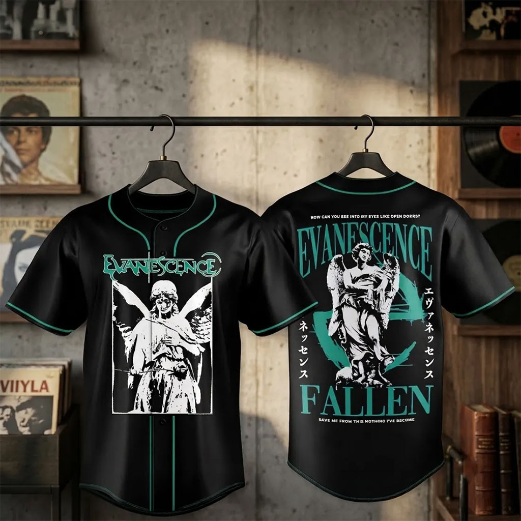 Evanescence Sanctuary Fallen 2026 27 World Tour Baseball Jersey Evanescence Merch Gifts For Fans Evanescence Sanctuary Fallen 2026 27 World Tour Baseball Jersey Evanescence Merch Gifts For Fans